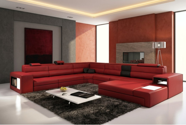 U-shape XXL Designer Living Landscape Upholstered Corner Sofa Corner Suite Sofa