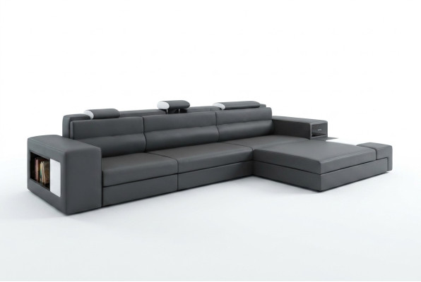 Design XXL corner sectional sofa couch L-shape leather sofa set