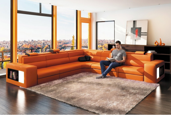 Design XXL Big Corner Upholstered Corner Sofa Couch Leather Sofa Set L Shape
