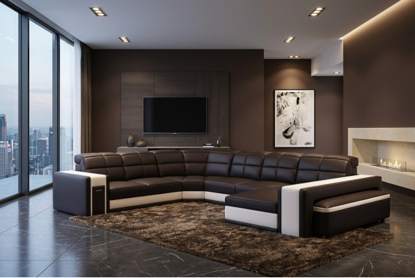 Corner Design Big Upholstered Corner Sofa Couch Leather Sofas Suite XXL