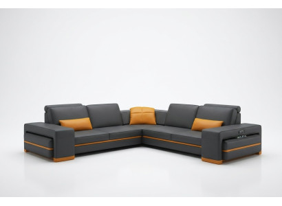 Leather sofa couch living landscape L-shaped design décor modern sofa corner sofas
