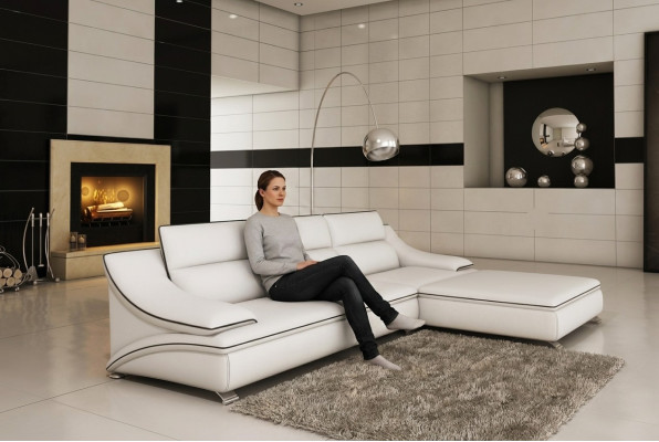 Corner upholstery design sofa leather couches suite living landscape XXL