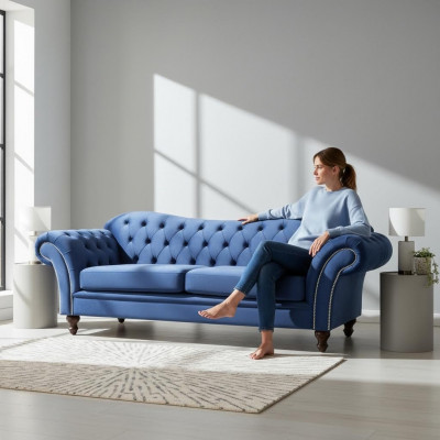 Chesterfield Sofa SHEFFIELD 3-Seater with Bed Function Couch Sofas Couches New