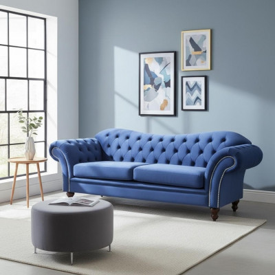 Chesterfield Sofa SHEFFIELD 3-Seater with Bed Function Couch Sofas Couches New