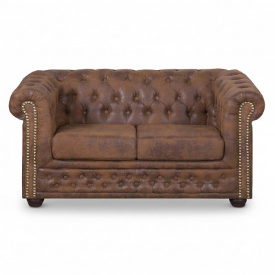 Chesterfield York Gobi 2 Seater Leather Couch Upholstered Sofas Couches New