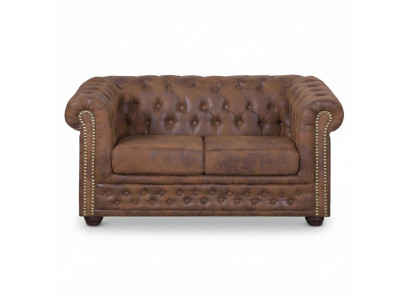 Chesterfield York Gobi 2 Seater Leather Couch Upholstered Sofas Couches New