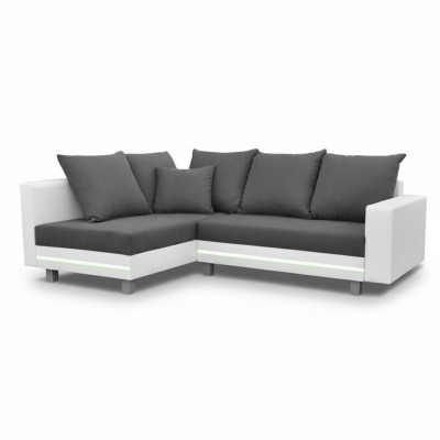 Design corner sofa L-shaped sofa bed function couch seat corner sofas textile upholstery LED
