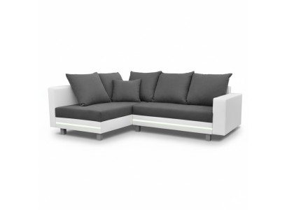 Design corner sofa L-shaped sofa bed function couch seat corner sofas textile upholstery LED