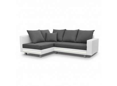 Design corner sofa L-shaped sofa bed function couch seat corner sofas textile upholstery LED