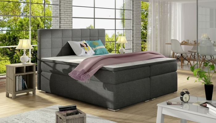 Box spring 180x200cm bed beds hotel leather complete bed box topper