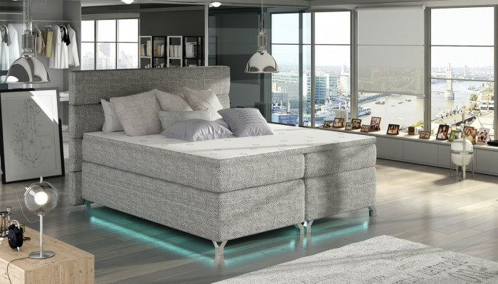 Box spring bed 180x200cm beds hotel leather complete bed frame topper