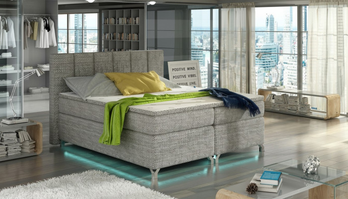 Boxspring bed 180x200cm hotel beds leather complete bed box topper