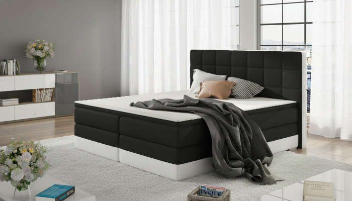 Leather bed upholstered bed box spring beds bed frame 180x200cm mattress
