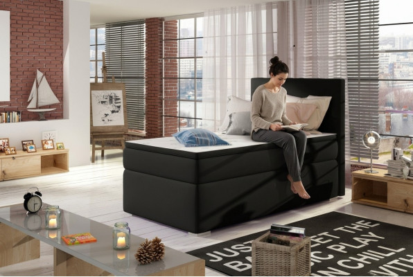 Box spring bed hotel beds 90x200cm leather complete bed box topper