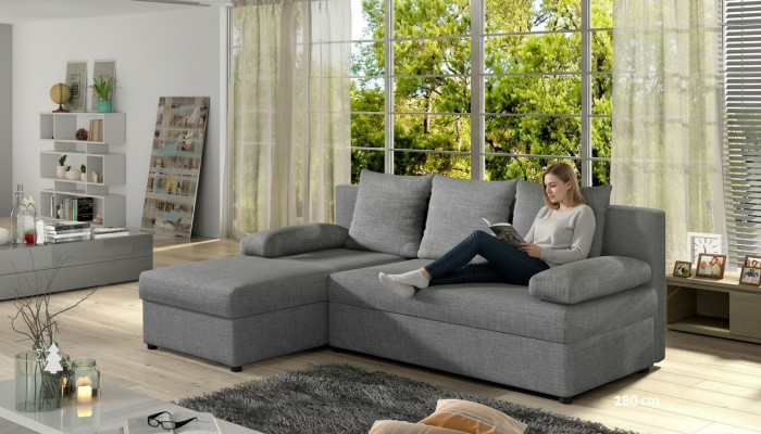 Modern sleeper sofa couch upholstery seating suite L-shape fabric upholstery sofas leather