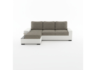 Living area corner sofa Negro bed function couch leather textile sofas sleep