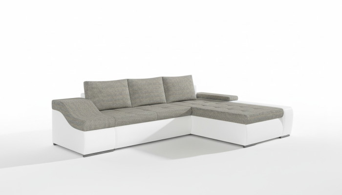 Modern corner sofa Ontario with bed function, living room couch, textile sofas, sleep.