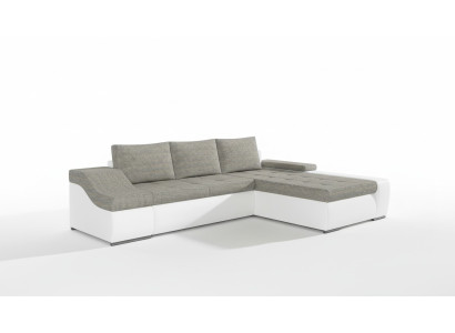 Modern corner sofa Ontario with bed function, living room couch, textile sofas, sleep.