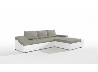 Modern corner sofa Ontario with bed function, living room couch, textile sofas, sleep.