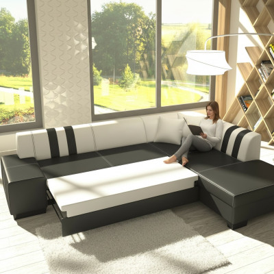 Classic Design Corner Sofa Porto II Bed Function Couch Textile Sofas Sleep Sofa
