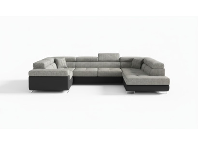 Design corner sofa, sofa bed, bed function, couch, leather upholstery, fabric sofas new 5625