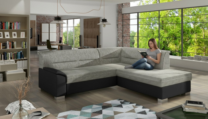 Design corner sofa sofa bed bed function couch leather textile upholstery sofas new 8349