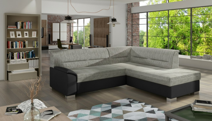 Design corner sofa sofa bed bed function couch leather textile upholstery sofas new 8349