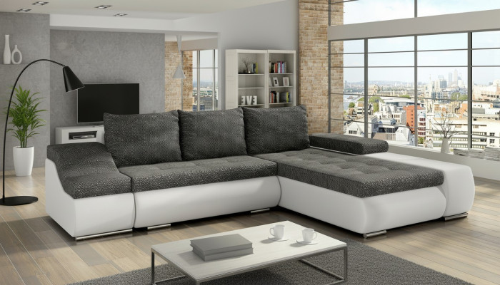 Design corner sofa, sofa bed with sleeping function, couch, leather textile upholstery, sofas, new 8850