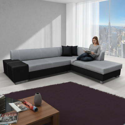 Design corner sofa bed sofa bed function couch leather textile upholstery sofas new 8984