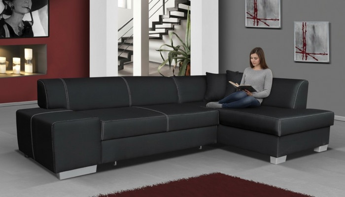 Design corner sofa sofa bed bed function couch sofas leather textile upholstery new