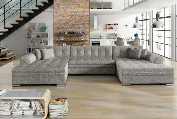 Design corner sofa, sleeper sofa, bed function, couch, leather upholstery, fabric sofas new 1070