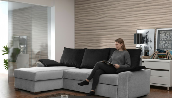 Design corner sofa sofa bed bed function couch leather upholstery fabric sofas