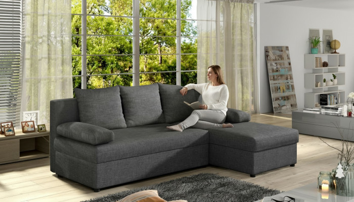 Modern sofa bed couch upholstery corner sofa set with bed function textile leather