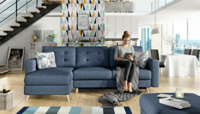 Design corner sofa, sleeper sofa, bed function, couch, textile, leather, upholstery sofas, new