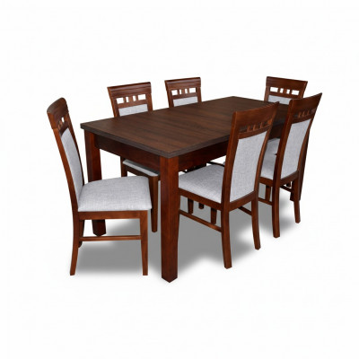 Classic designer dining room set wood table + 6 chairs chair set