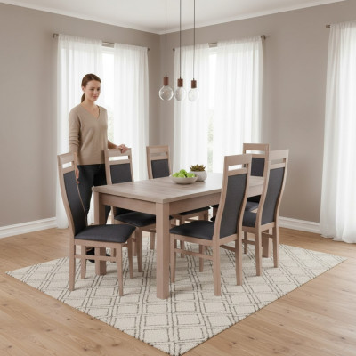 Dining table set table + 6 chairs dining room set wooden table