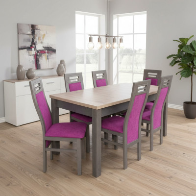 Modern dining room wooden table chair set complete 7-piece set