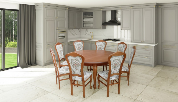 Dining table set table + 8x chairs chair dining room set round round
