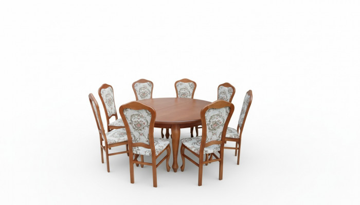 Dining table set table + 8x chairs chair dining room set round round