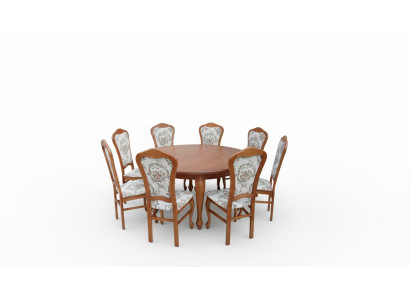 Dining table set table + 8x chairs chair dining room set round round