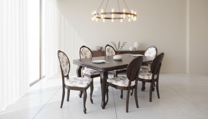 Designer table + 6 chairs set complete living room dining room