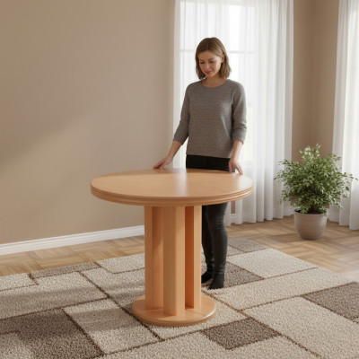 Round table round tables dining room living room wood extendable up to