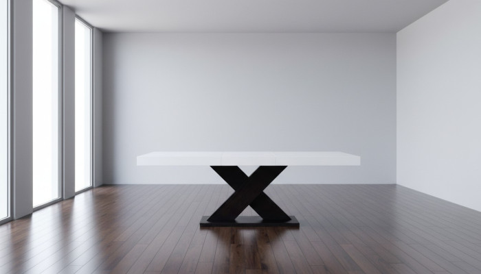 Extendable design wooden table for dining and living room, solid wood tables.