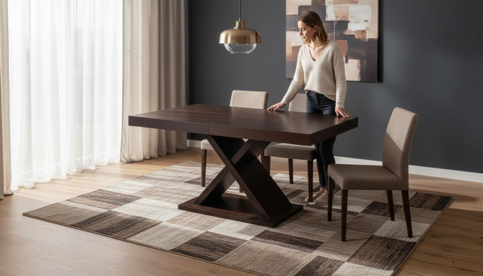 Extendable design wooden table table dining living room wood decor tables solid