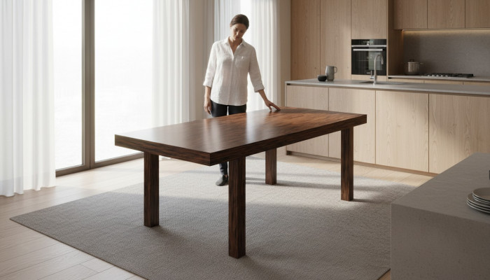 Extendable decor design wooden table dining living room wood tables solid