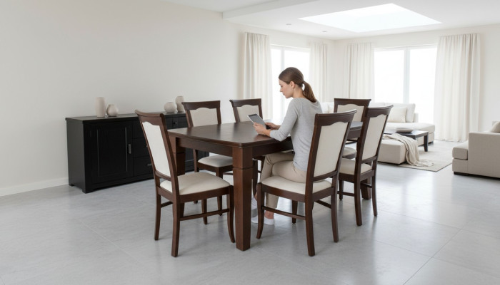 Designer table + 6 chair set complete living room dining room