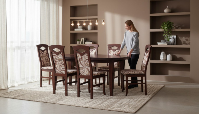 Designer dining table set + 6 chairs chair tables wood table office