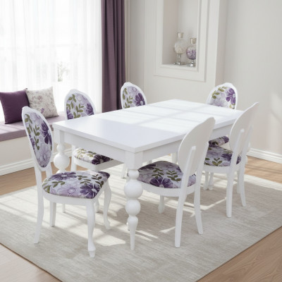 Classic dining table with 6 chairs dining room set chair tables