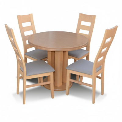 Classic Round Wooden Table Design Dining Room Table with 4 Chairs