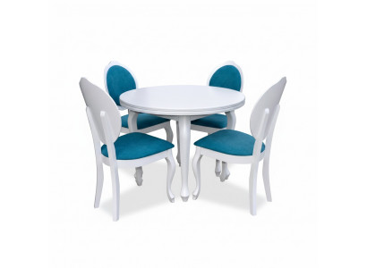 Classic Round Round Table Wood Design Dining Room Tables + 4 Chairs